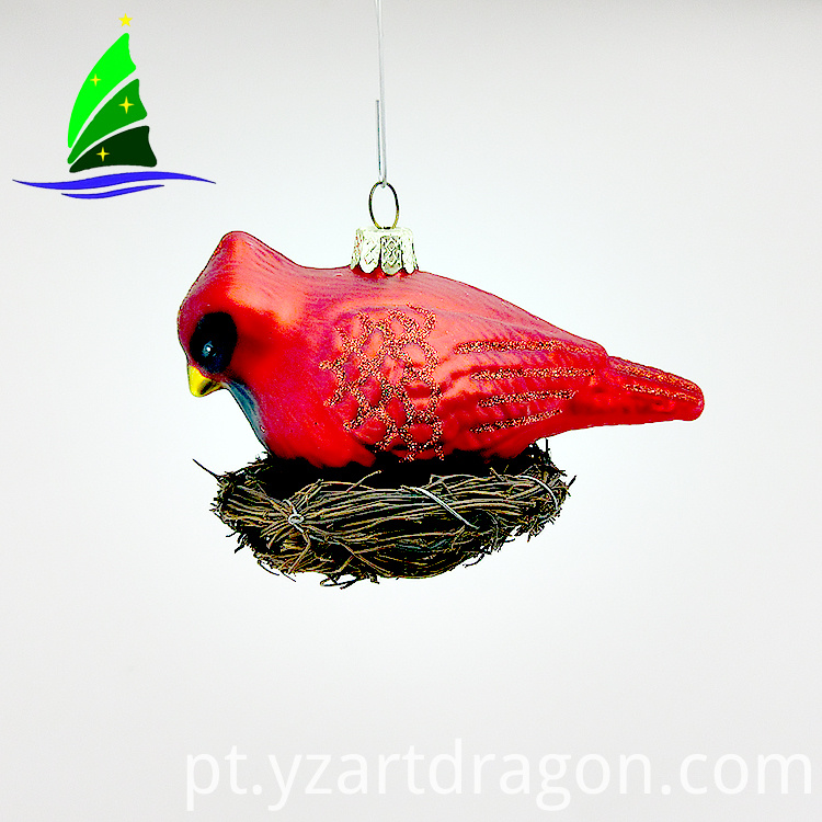 Ornamentos de decoração de árvore de pássaro de vidro Glass Bird Tree Decoration Ornaments